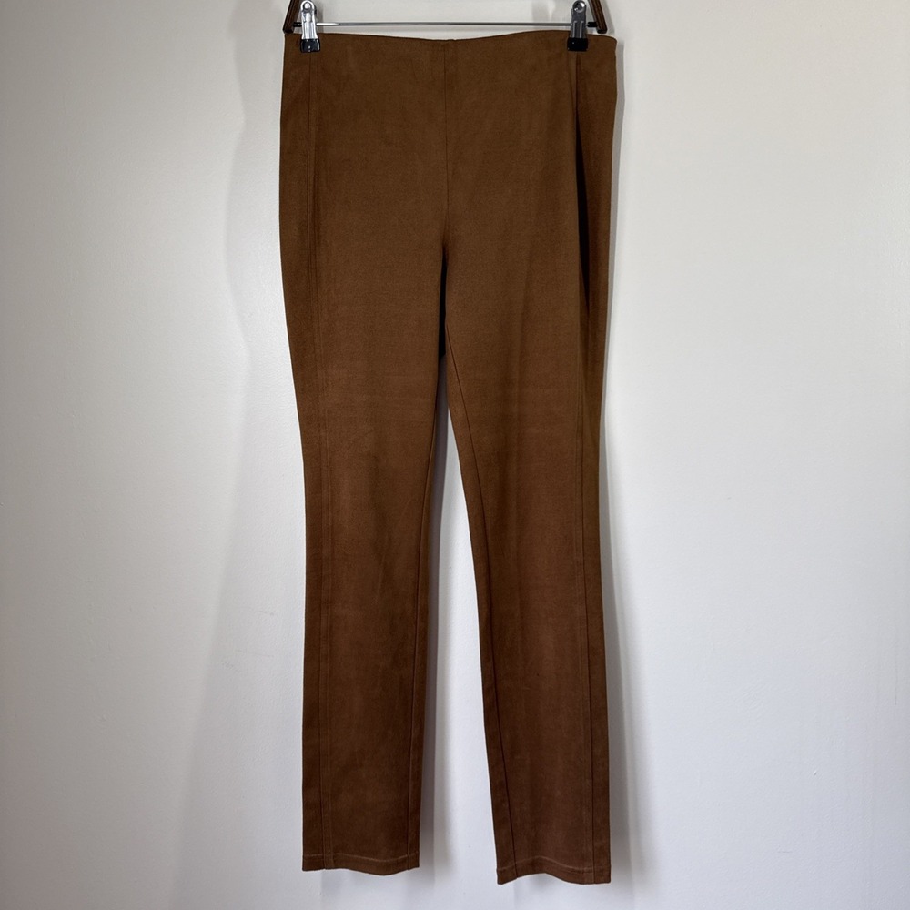 Aritzia Wilfred Nivelle Pants Size 8‎ Slim Fit Camel Faux Suede Stretch Festival